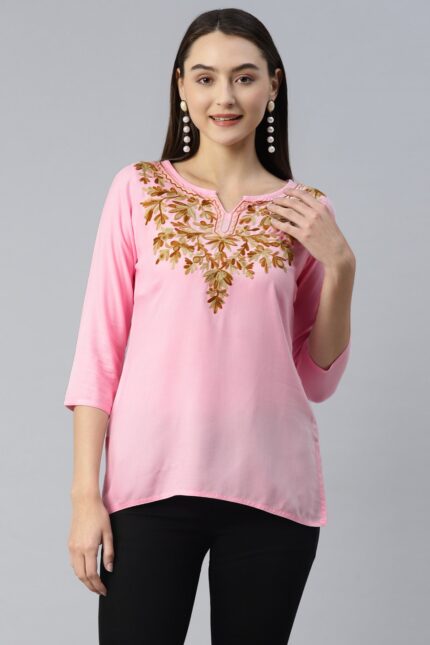 Aliyna Kashmiri Pink Kurti