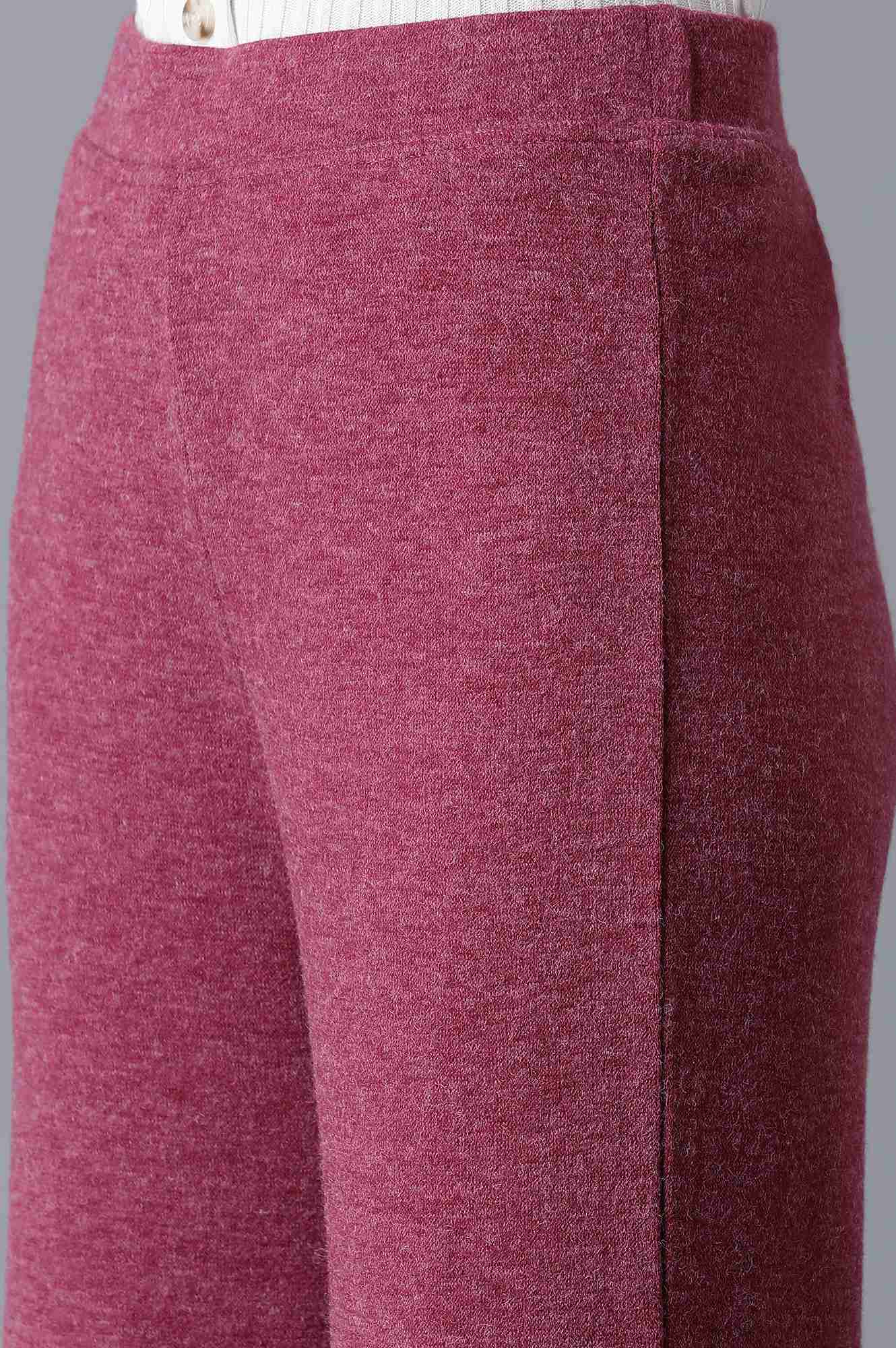 Pink Solid Straight Fit Palazzo With Elasticated Waistband - Image 7
