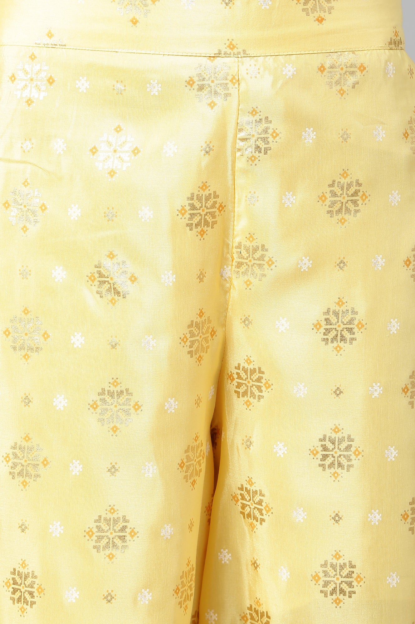 Regular Fit Polyester Gold Printed Palazzos - Image 9