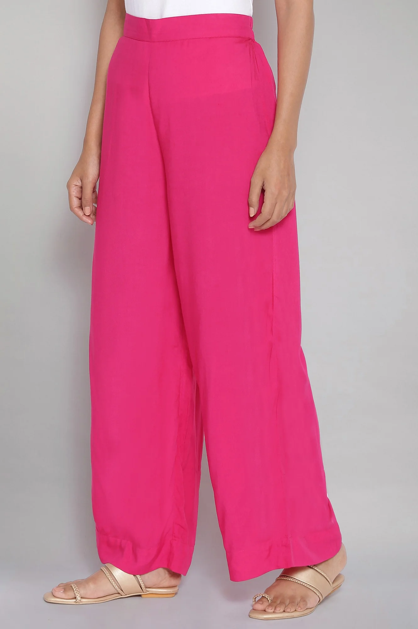 Casual Regular Fit Solid Palazzos - Image 3