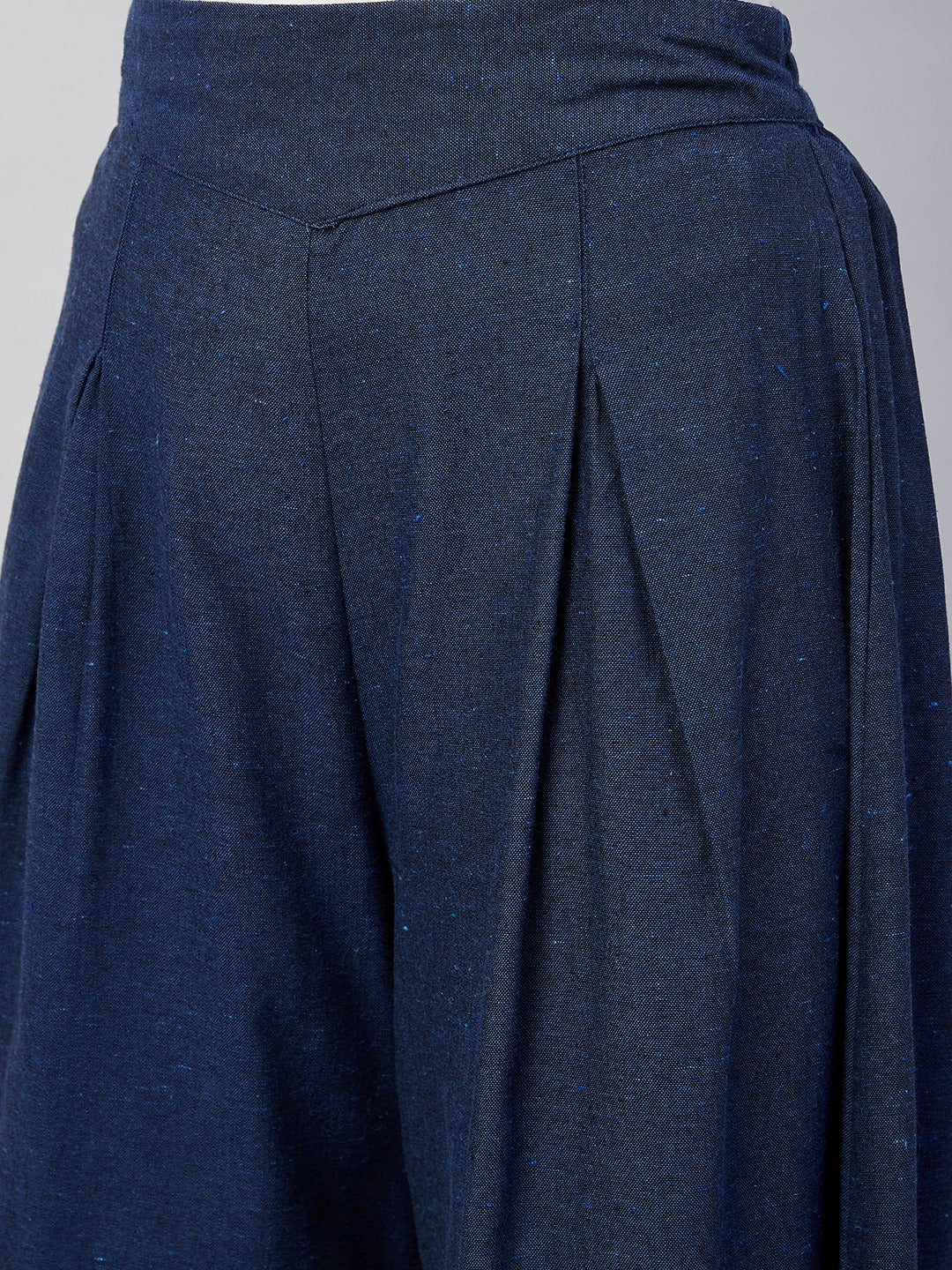 Navy Blue Smart Casual Handloom Palazzo - Image 7