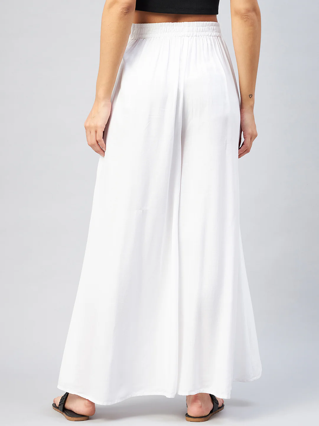 Viscose Rayon Solid White Handloom Palazzo - Image 6