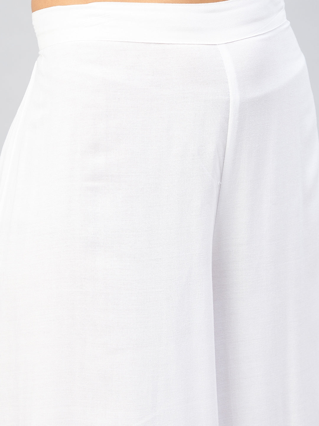 Viscose Rayon Solid White Handloom Palazzo - Image 7