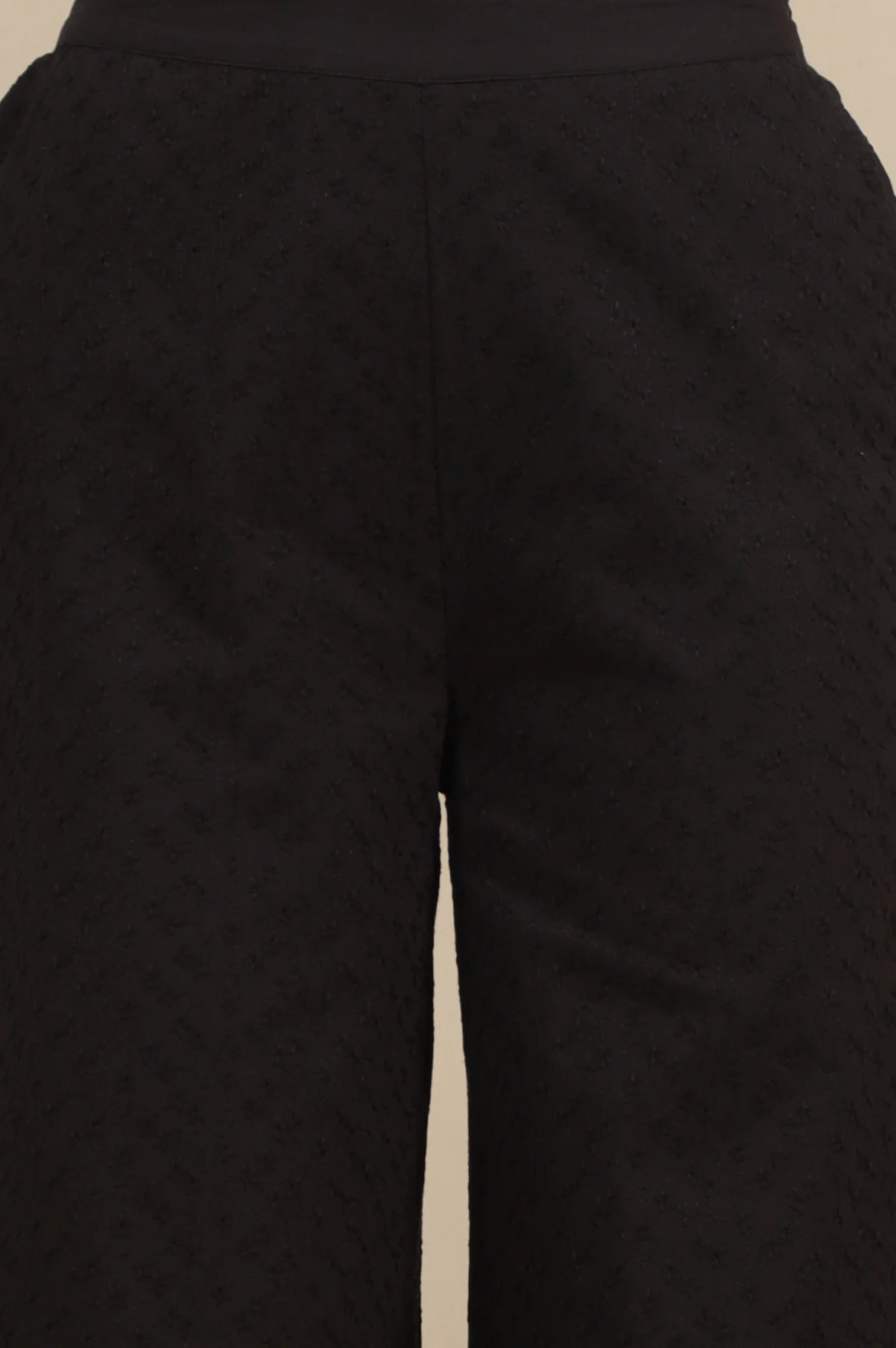 Schiffli Embroidered Pure Cotton Flared Palazzo Pants - Image 6