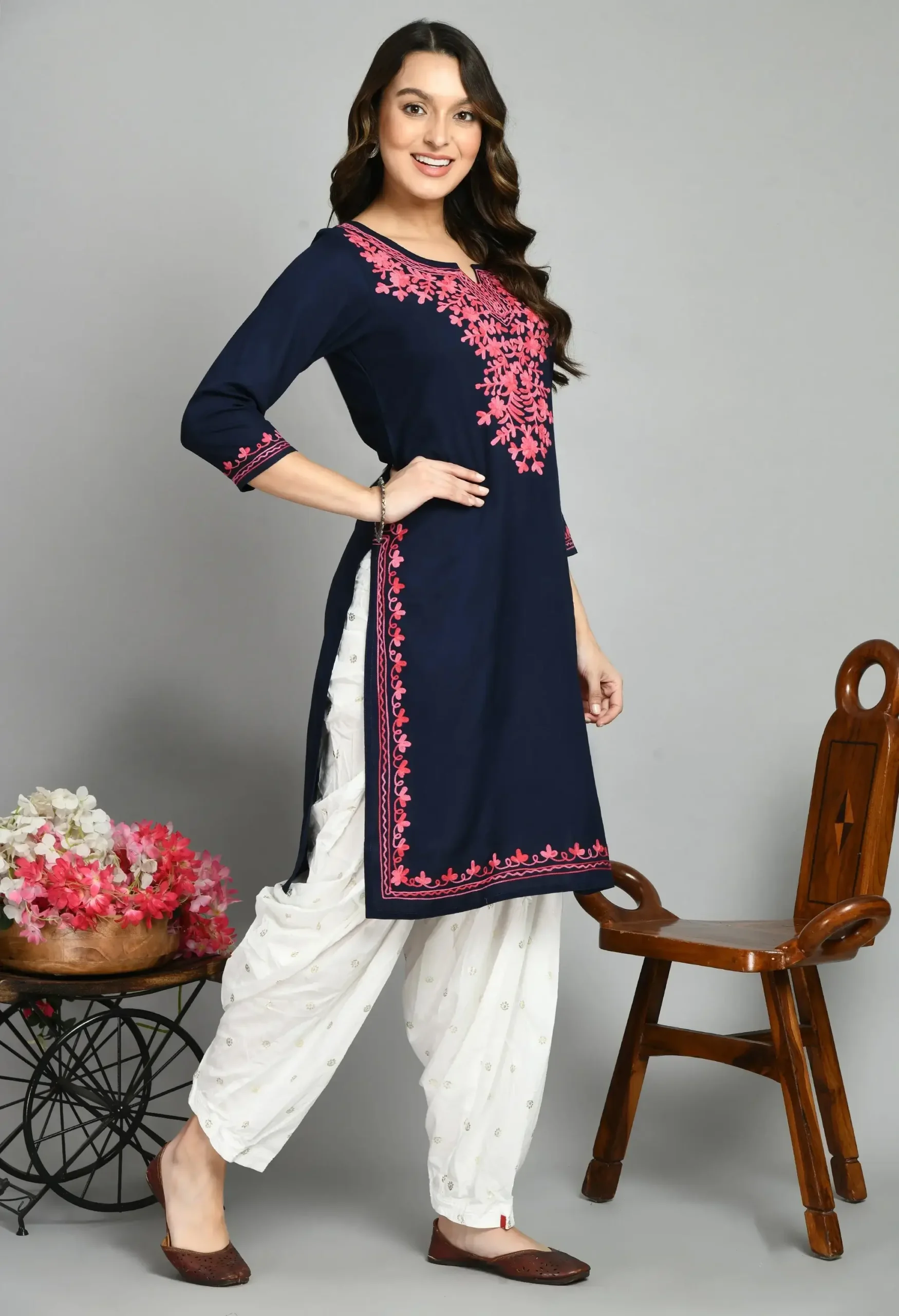 Blue Kashmiri Kurti - Image 6