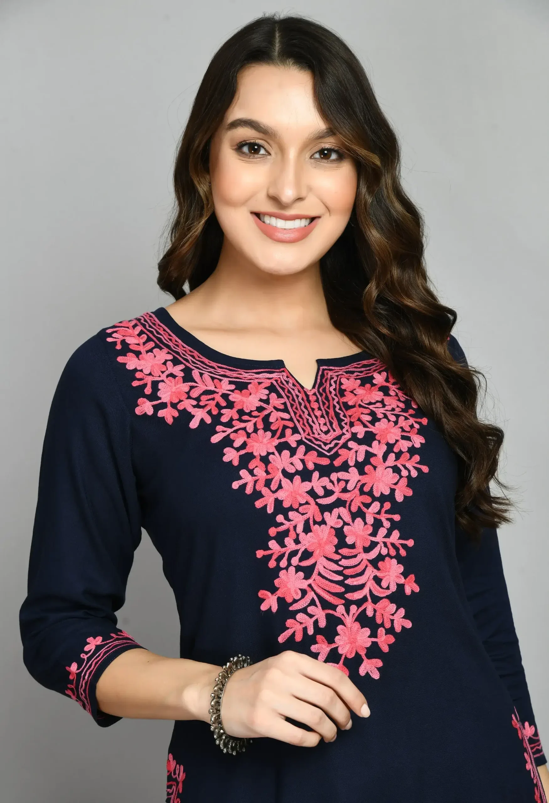 Blue Kashmiri Kurti - Image 3
