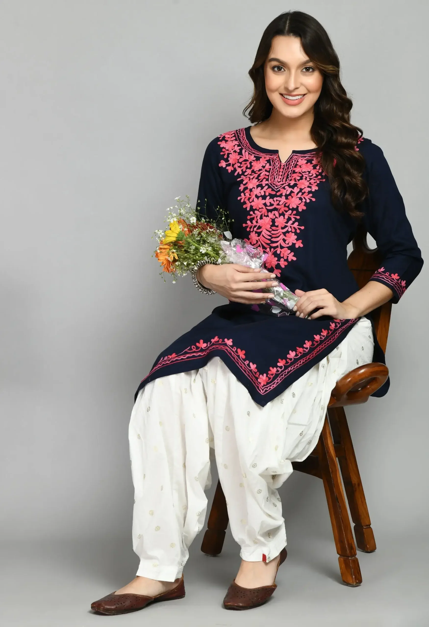 Blue Kashmiri Kurti - Image 4