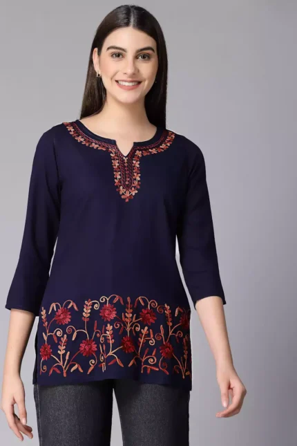 Hiba Blue Short Kurti