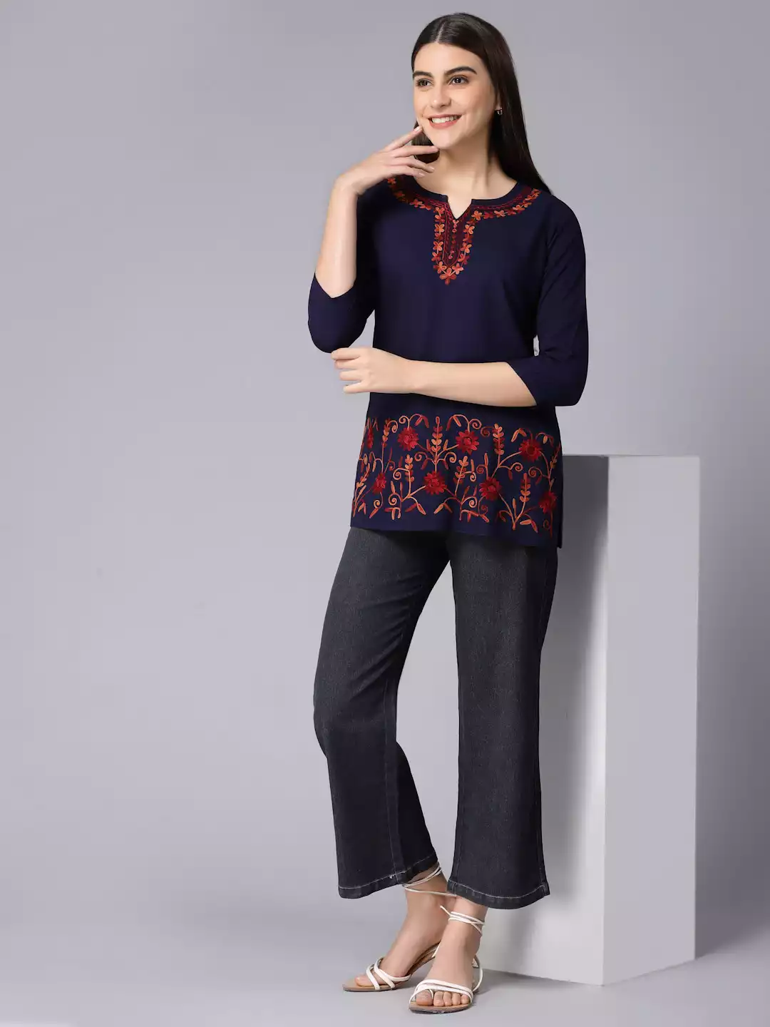 Hiba Blue Short Kurti - Image 3