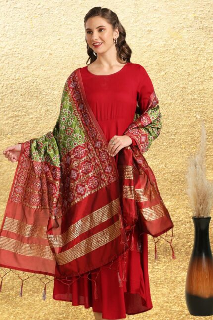 Woven Banarasi Patola Silk Dupatta