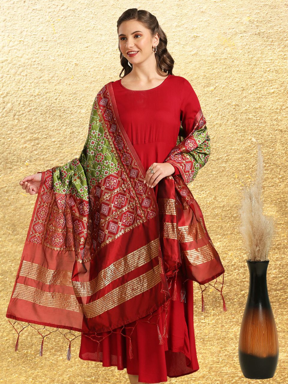 Banarasi Patola Silk Dupatta - Image 65