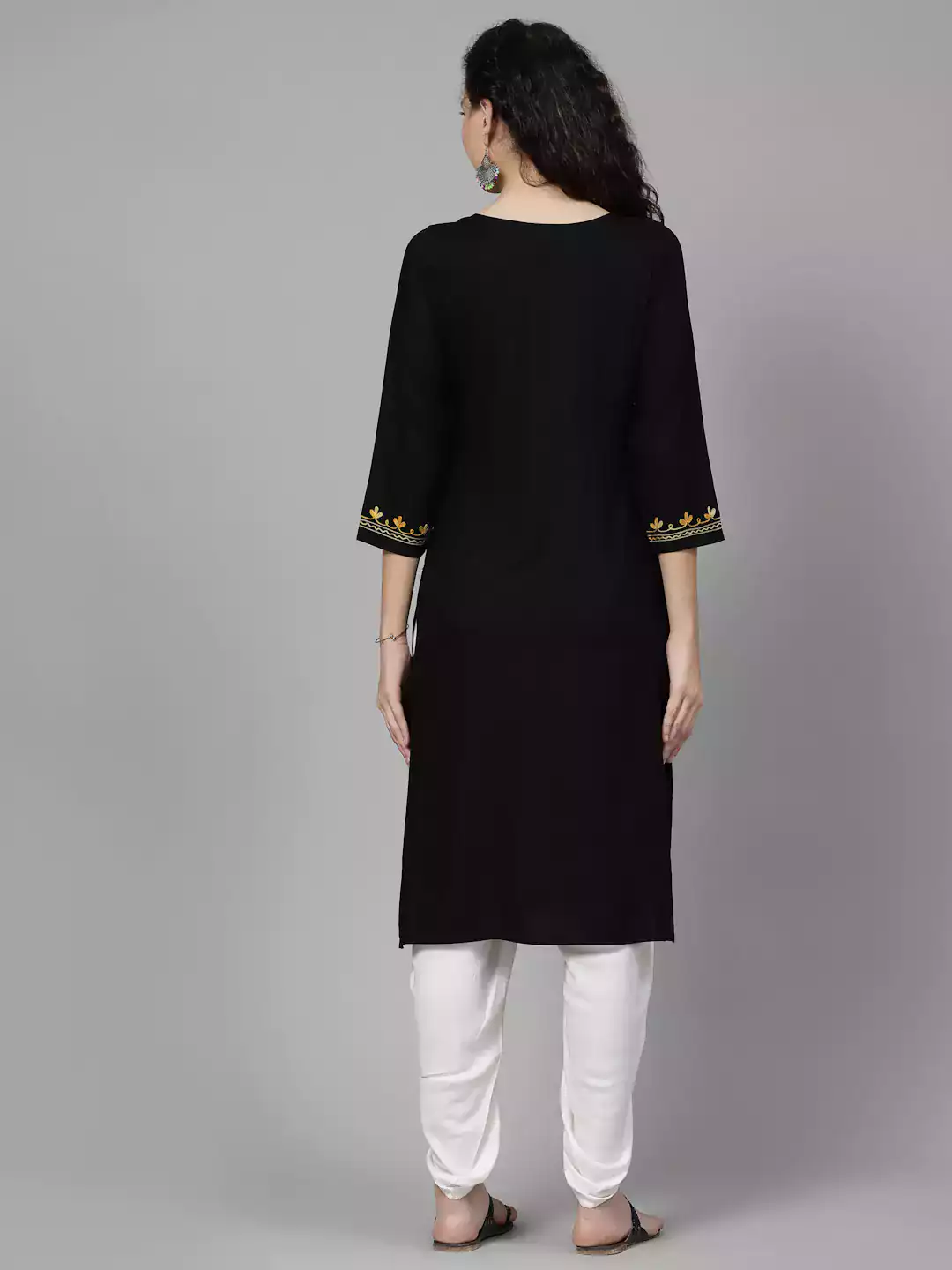 Black Kashmiri Chinarkari Kurti - Image 7