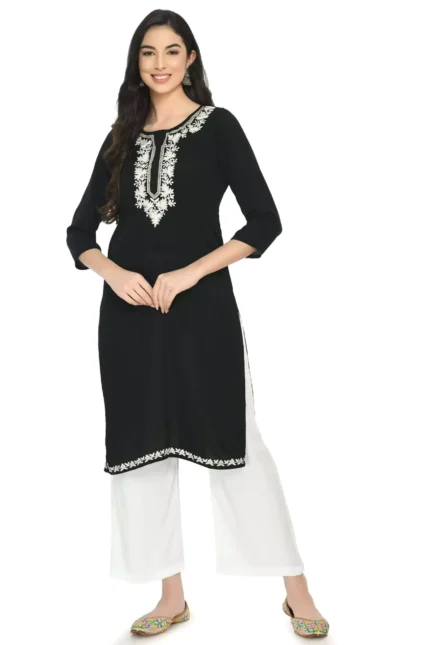 Black Zari Work Kashmiri Kurti