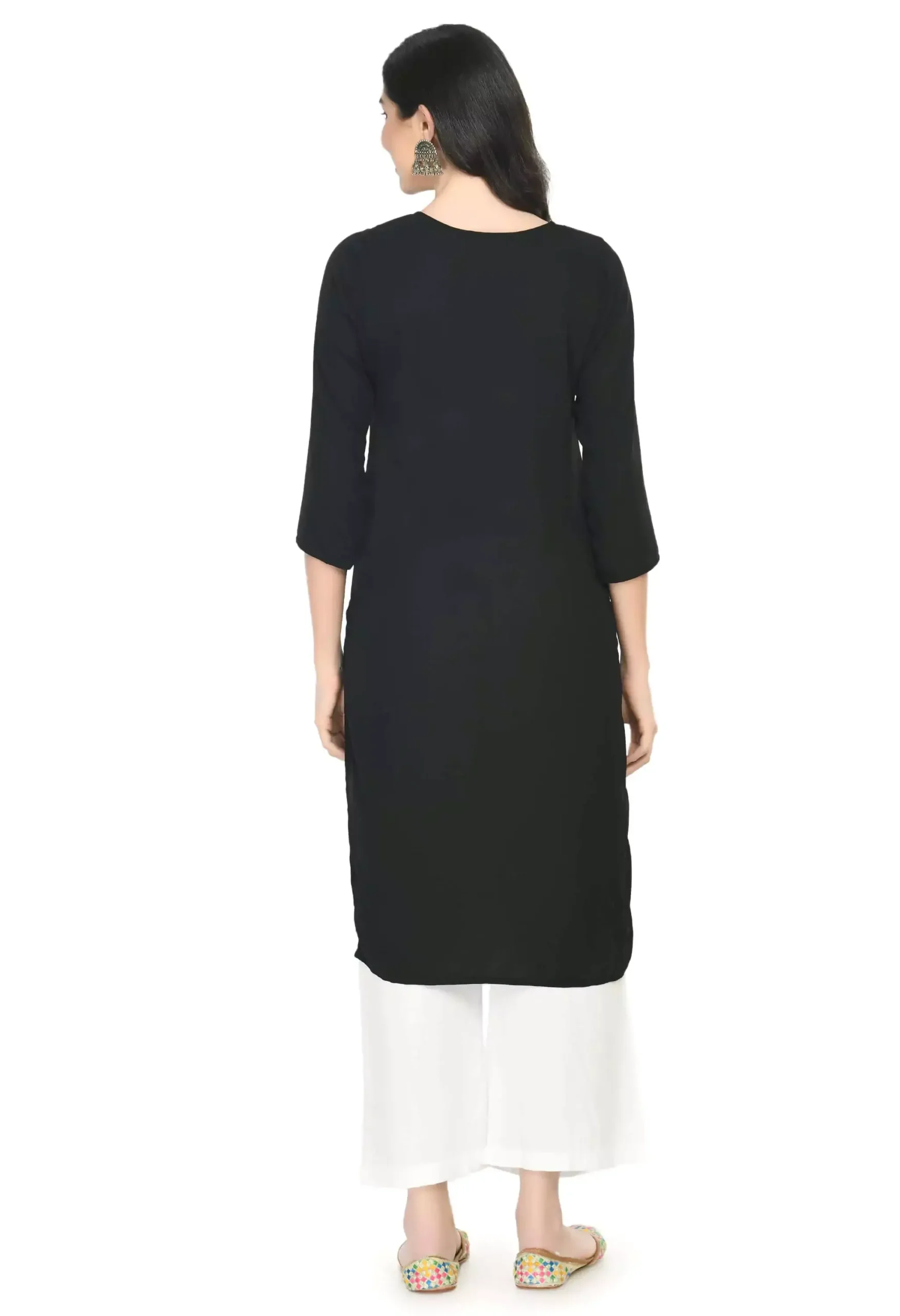 Black Zari Work Kashmiri Kurti - Image 5