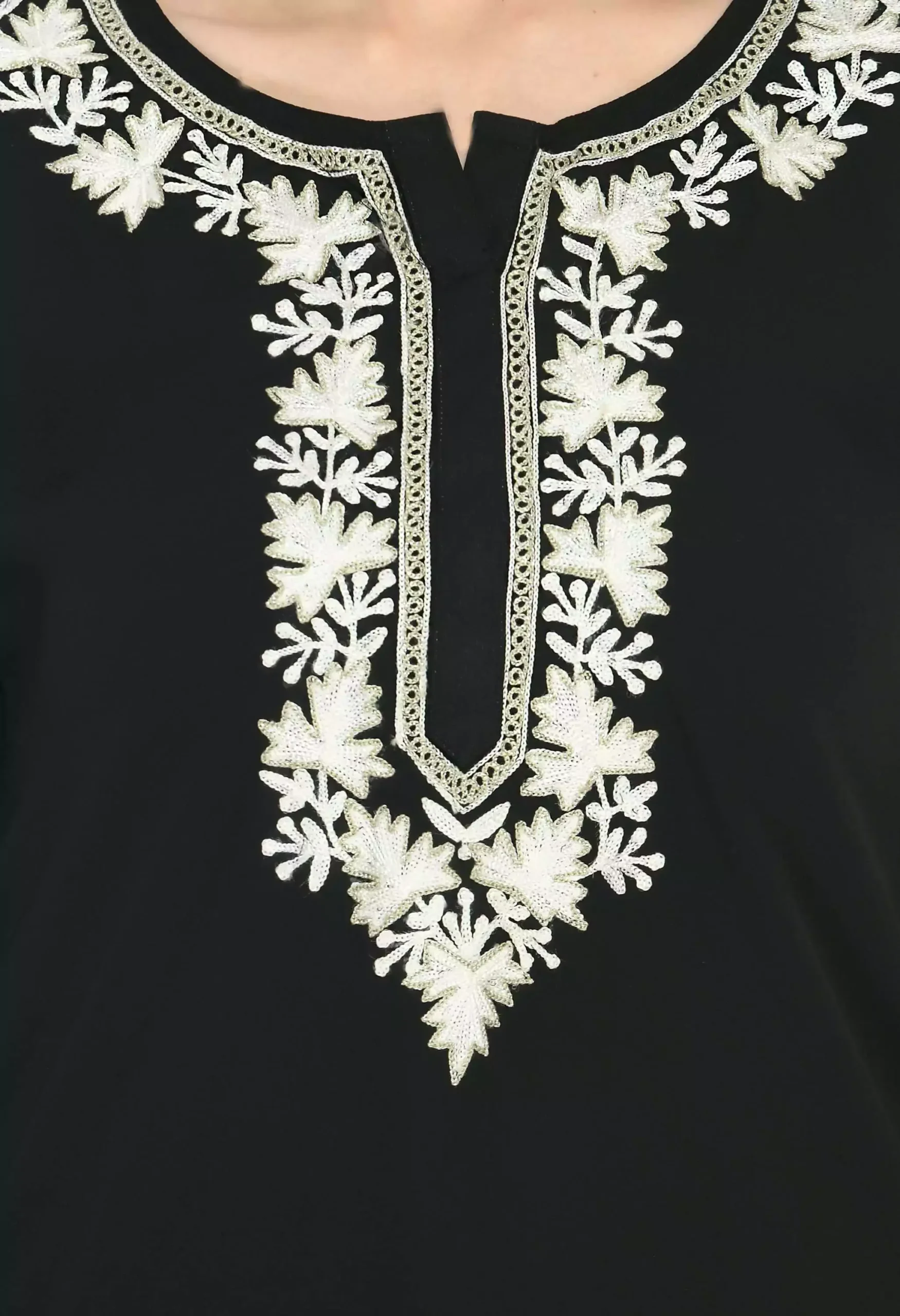 Black Zari Work Kashmiri Kurti - Image 3