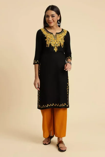 Kashmiri Black Kurti