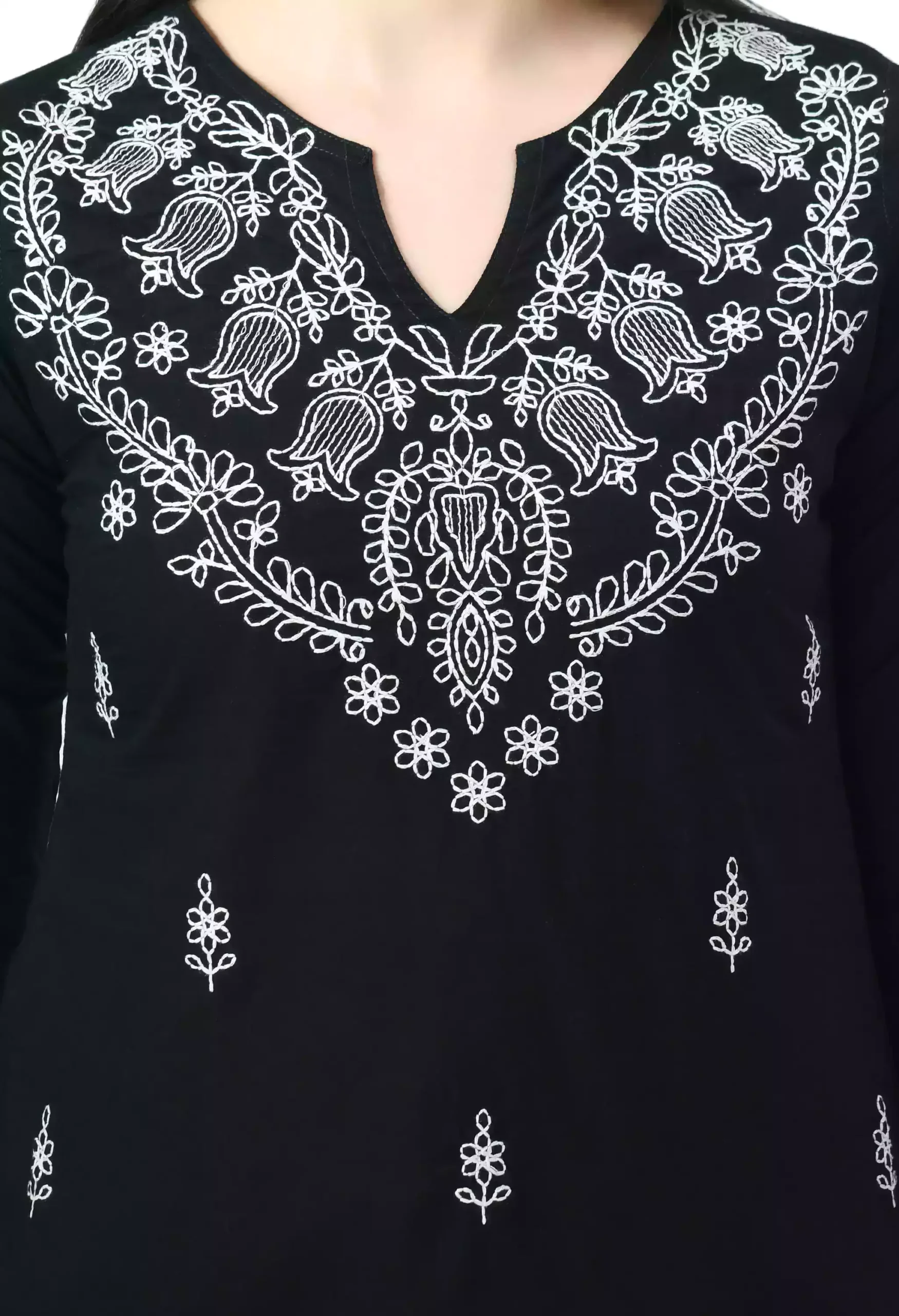 Black Chikankari Short Kurti - Image 3