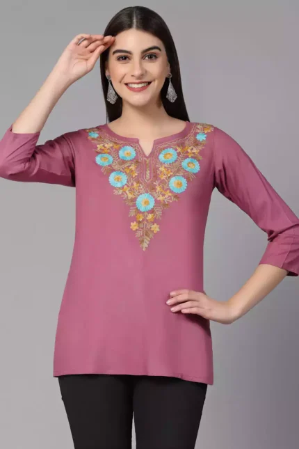 Israa Pink Short Kurti