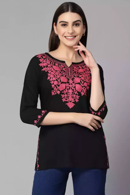 Mayra Black Short Kurti