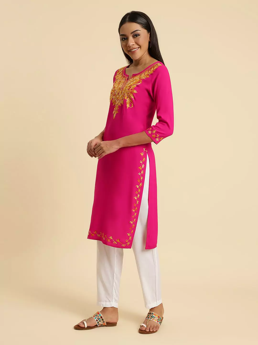 Zeenat Kashmiri Pink Kurti - Image 5