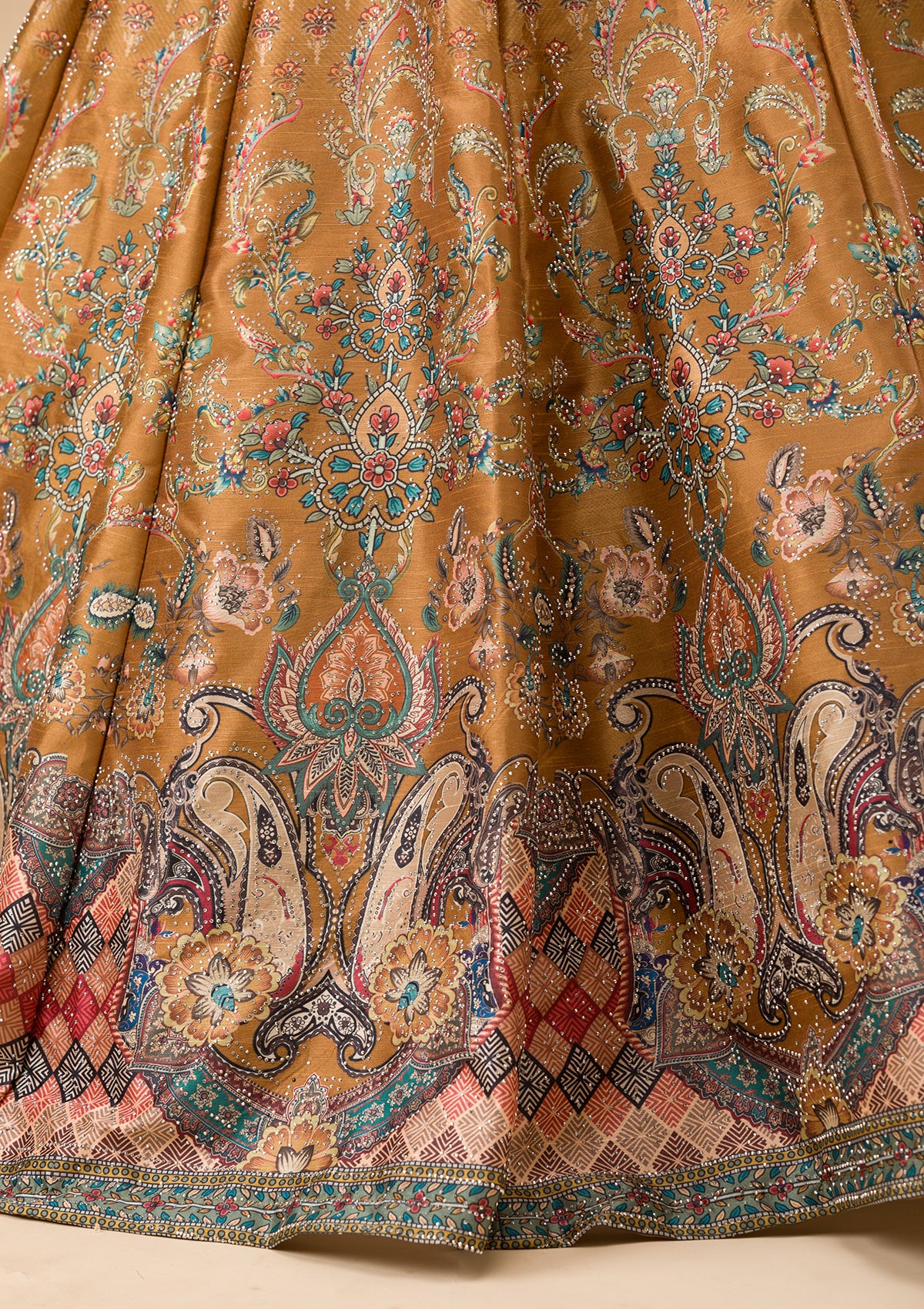 Mustard Swaroski Banarasi Readymade Lehenga Set - Image 9
